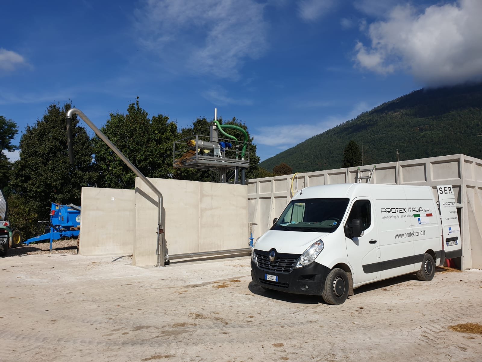 impianto separazione liquami a montaggi ultimati presso soc.agr. rovere levico terme (tn)