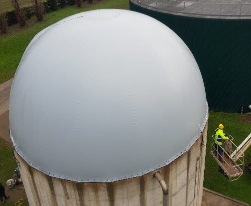 copertura gasometrica a fine montaggi presso biometano edison (pv)